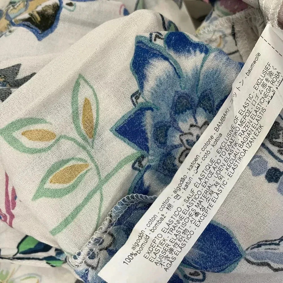 Zara Floral Keyhole Front Cotton Spring Summer Dress Midi Lightweight Medium - Picture 8 of 10